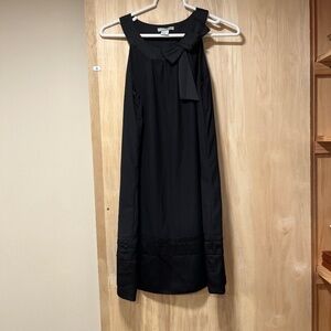 Black Satin Bow Top Dress